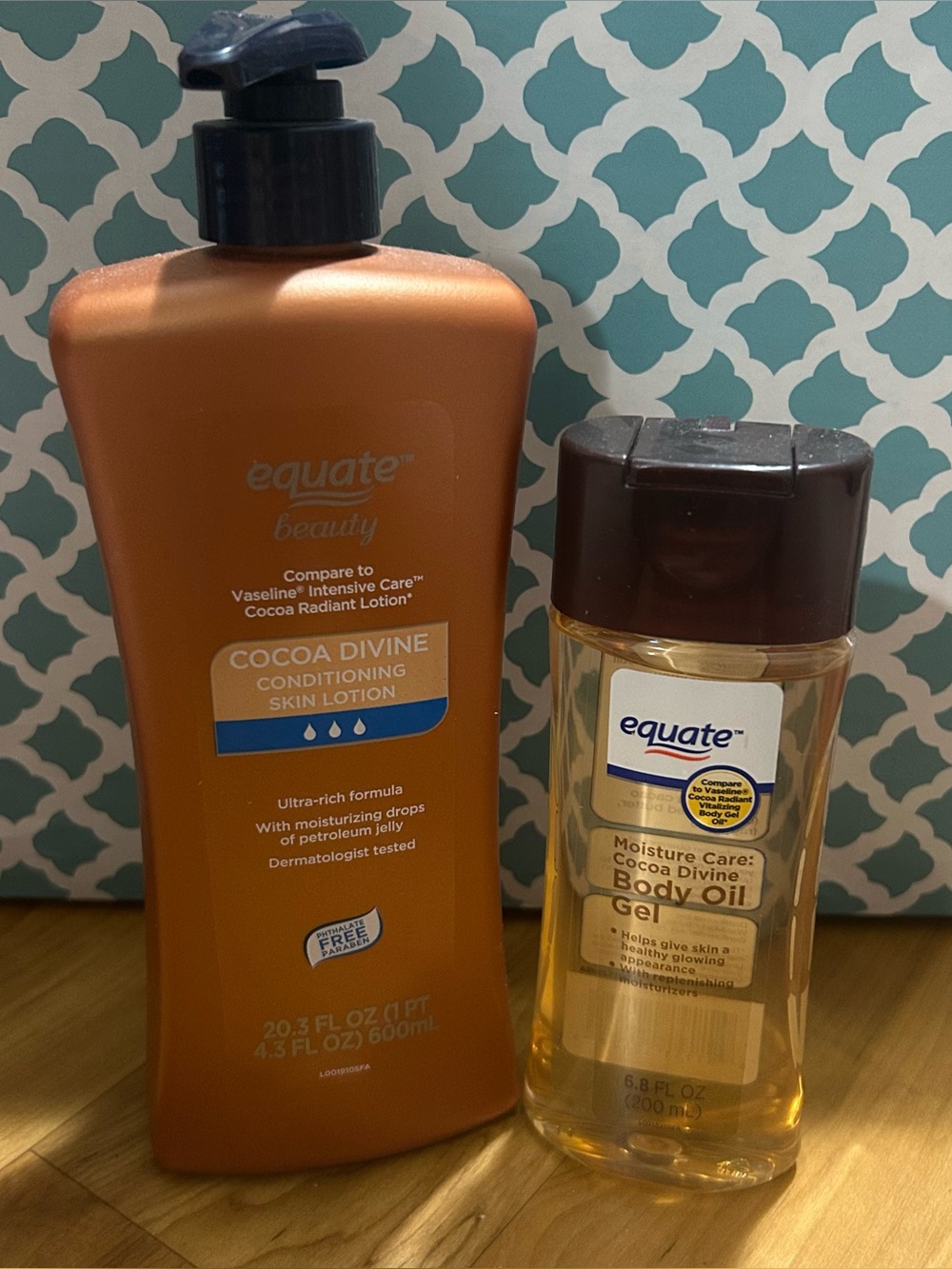 Equate Cocoa Divine Conditioning Skin Lotion & Body Oil Gel Set